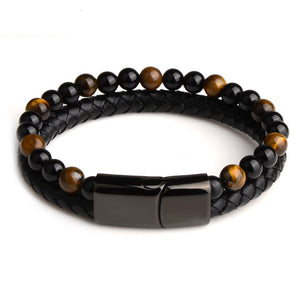 Genuine Leather Beads Bracelet