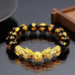 Feng Shui Wealth Obsidian Beads Bracelet