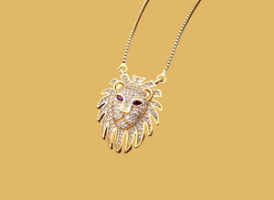 Gold Lion Head Necklace