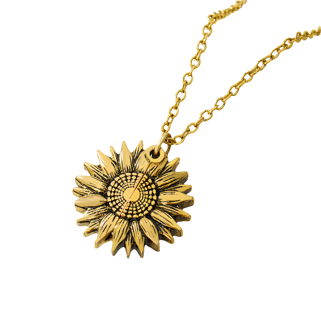 Open Locket Sunflower Necklace