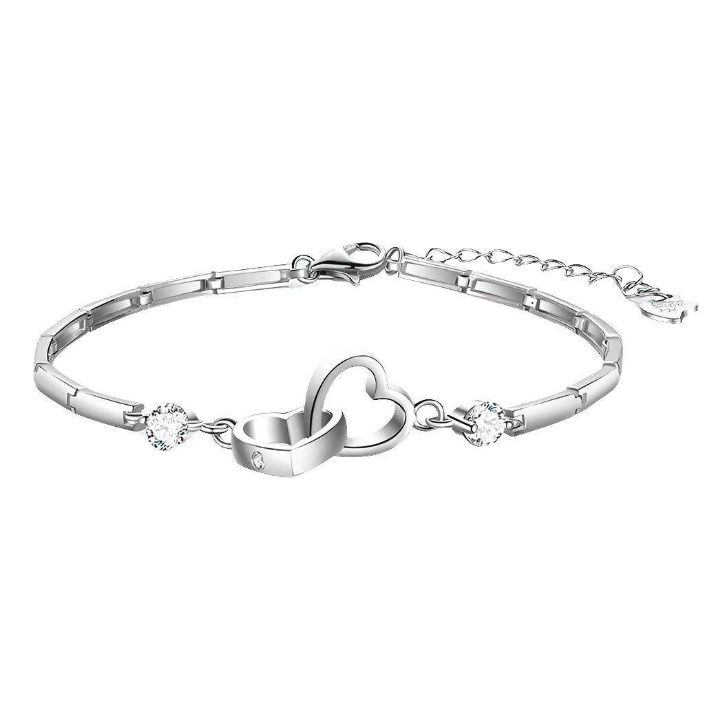 Cubic Double Hearted Bracelet