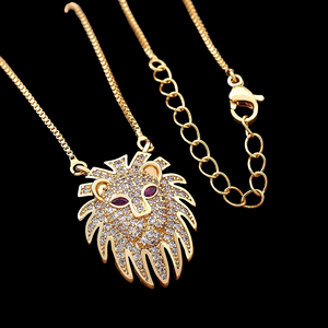 Gold Lion Head Necklace