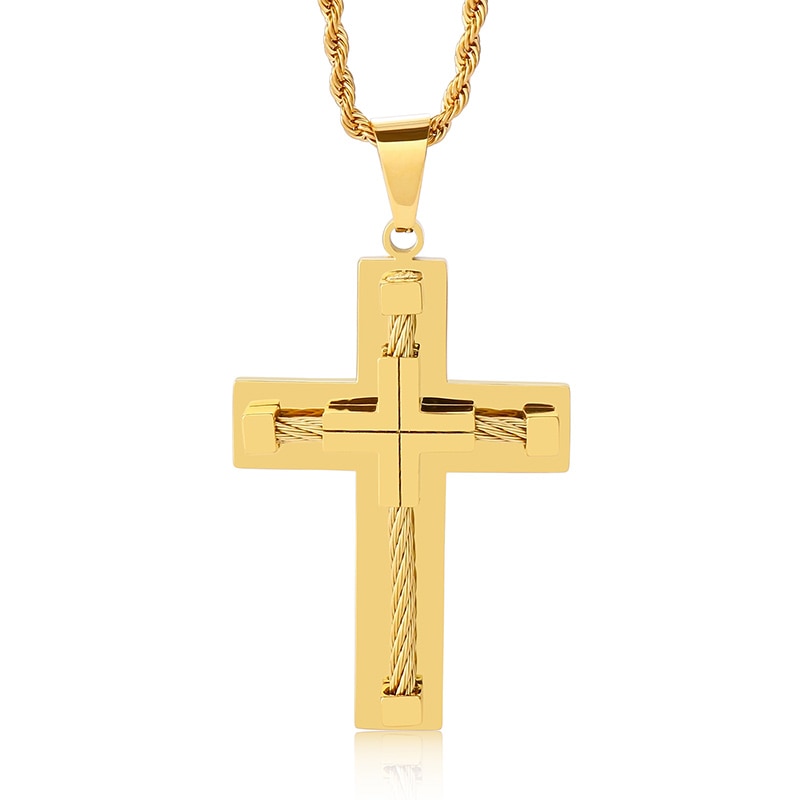 Wire Cross Pendant Necklace