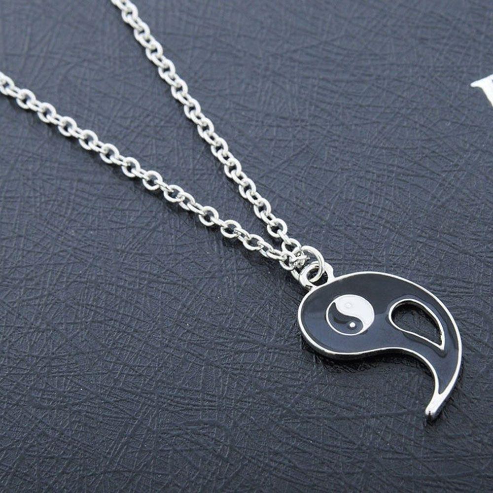 2Pc Yin & Yang Pendant Necklace