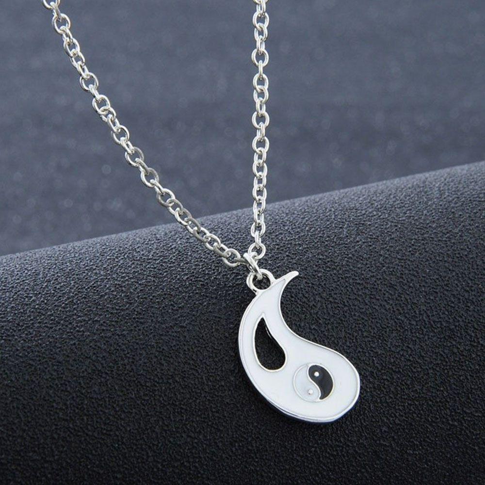 2Pc Yin & Yang Pendant Necklace