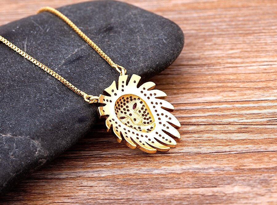 Gold Lion Head Necklace