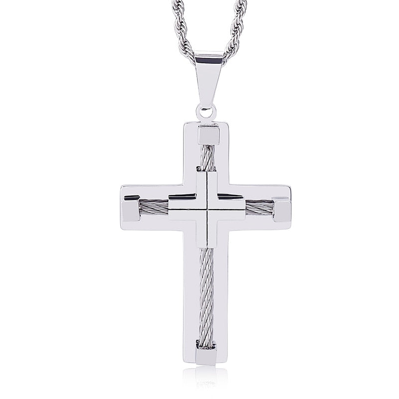 Wire Cross Pendant Necklace