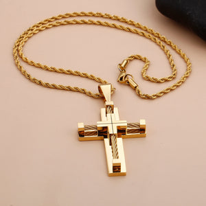 Wire Cross Pendant Necklace