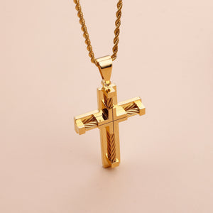 Wire Cross Pendant Necklace