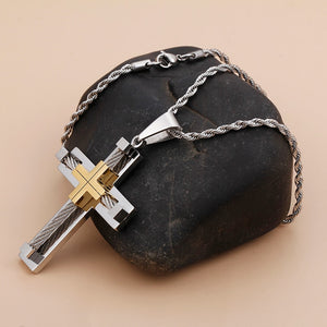 Wire Cross Pendant Necklace