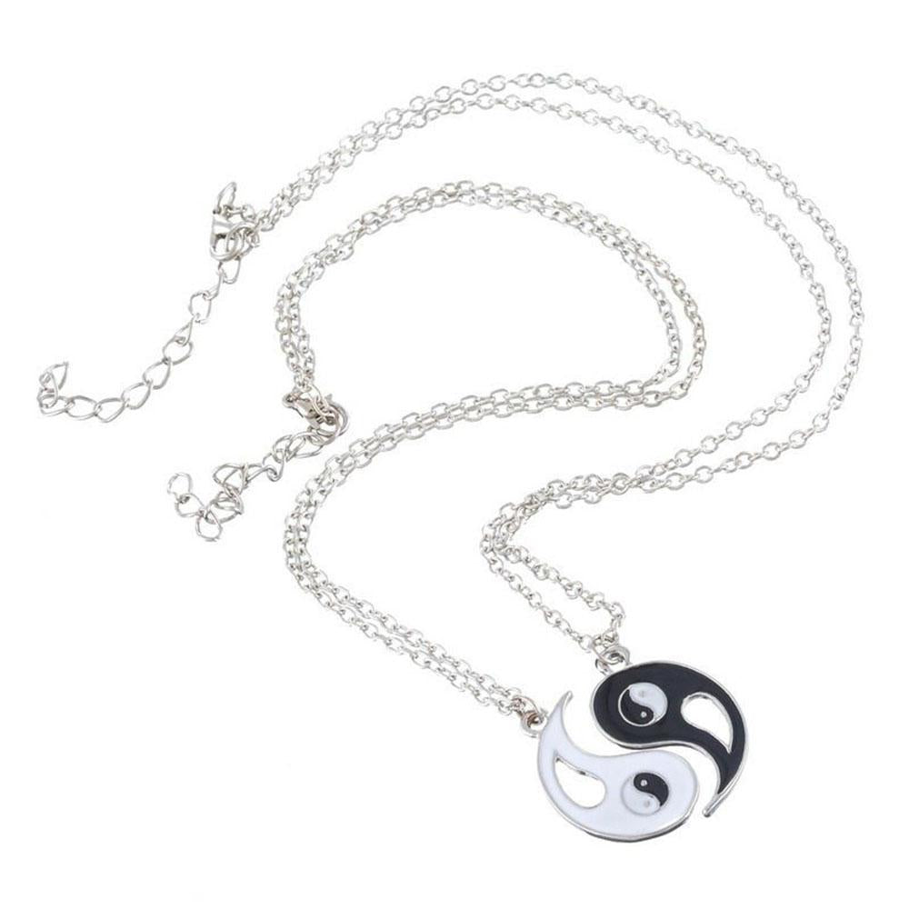 2Pc Yin & Yang Pendant Necklace