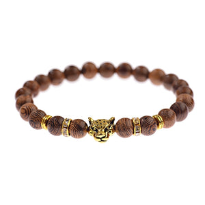 Leopard Stone Beads Charm Bracelet