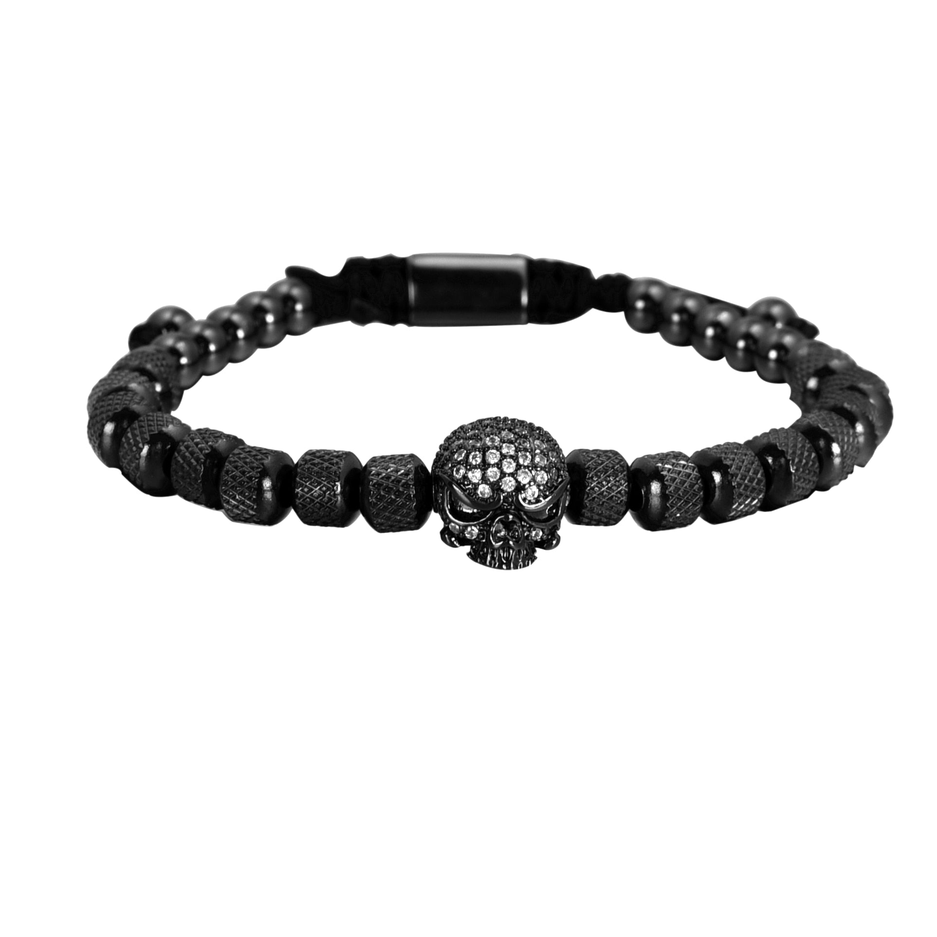 3pc Roman Skull & Numeral Metal Bracelet