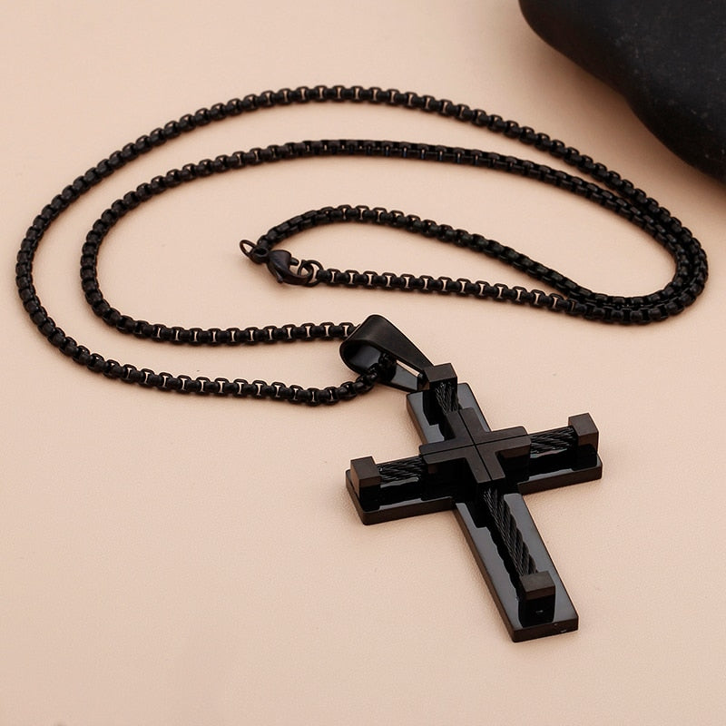 Wire Cross Pendant Necklace