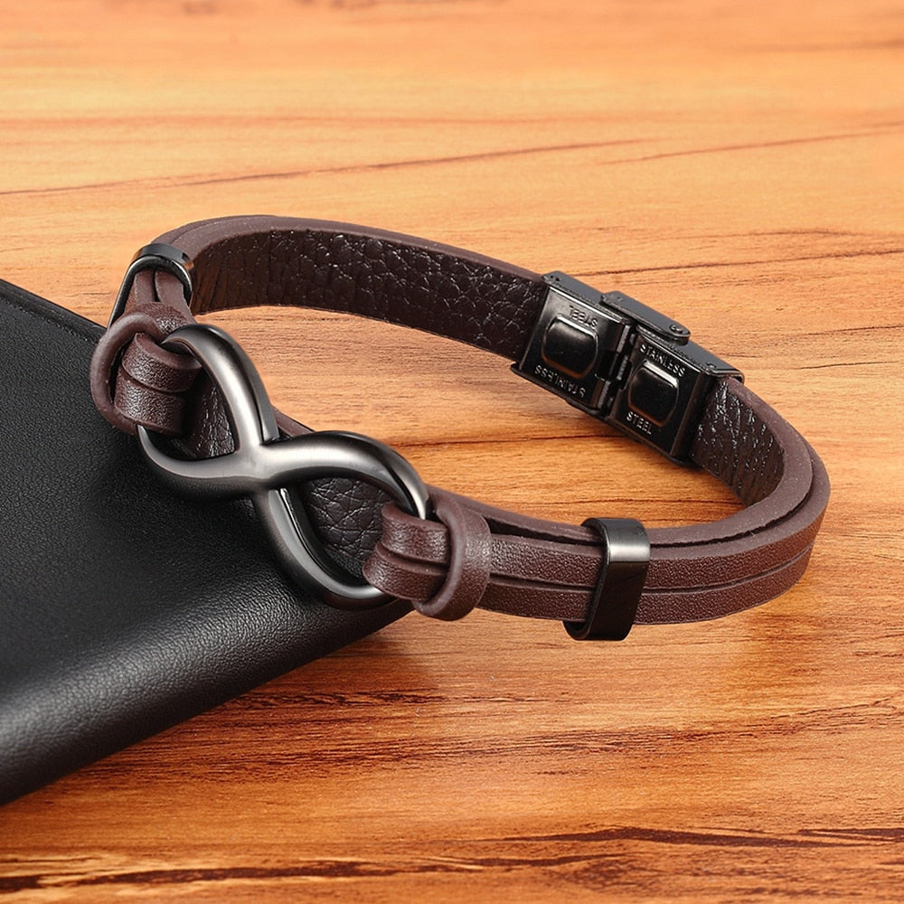 Infinity Leather Bracelet