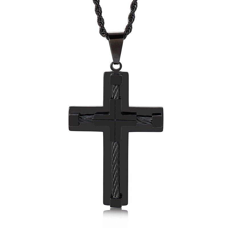 Wire Cross Pendant Necklace