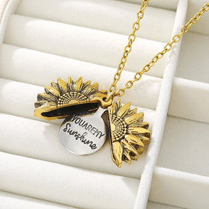 Open Locket Sunflower Necklace