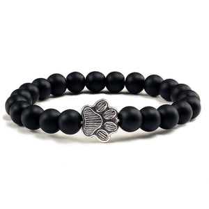 Volcanic Stone Paw Print Charm Bracelet