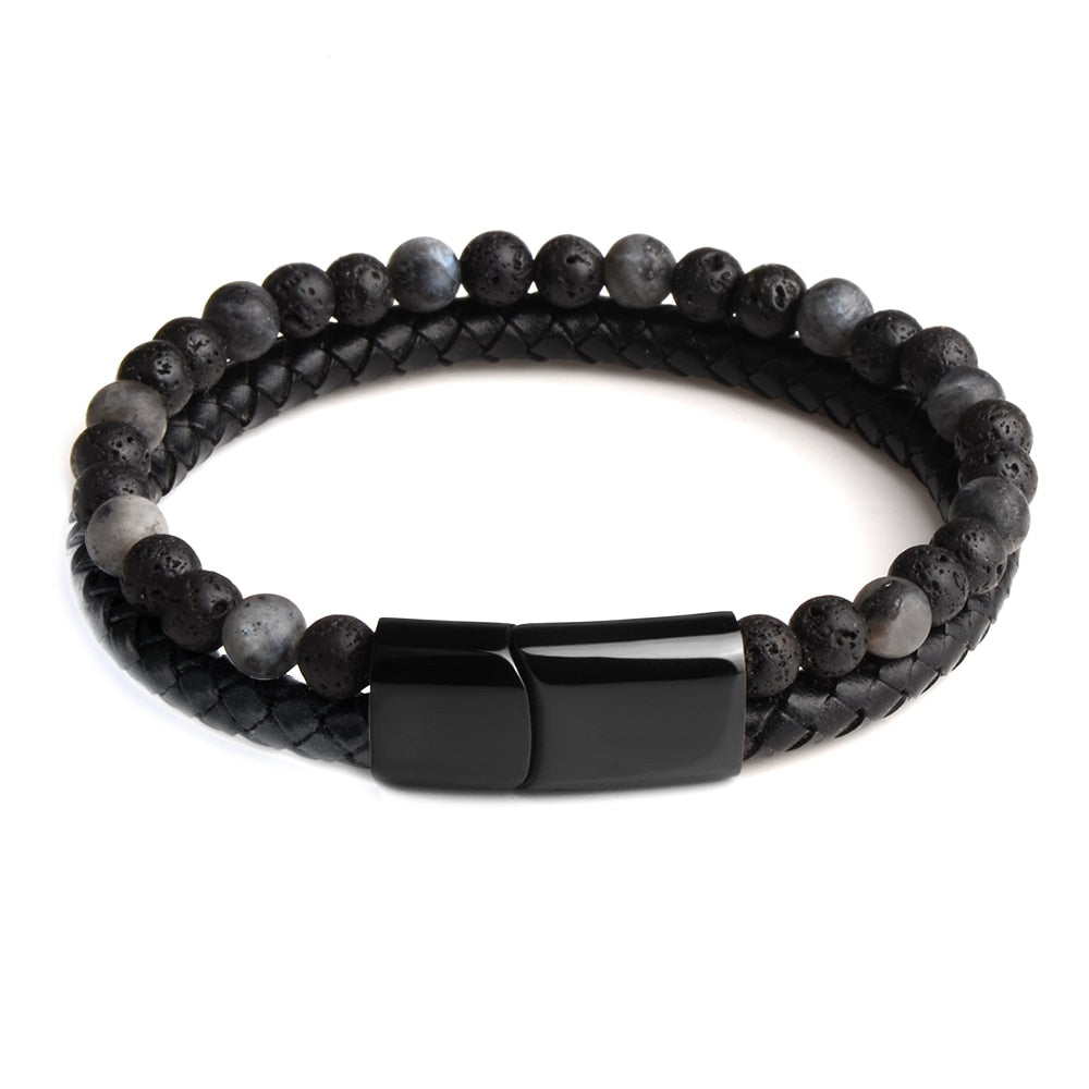 Genuine Leather Beads Bracelet