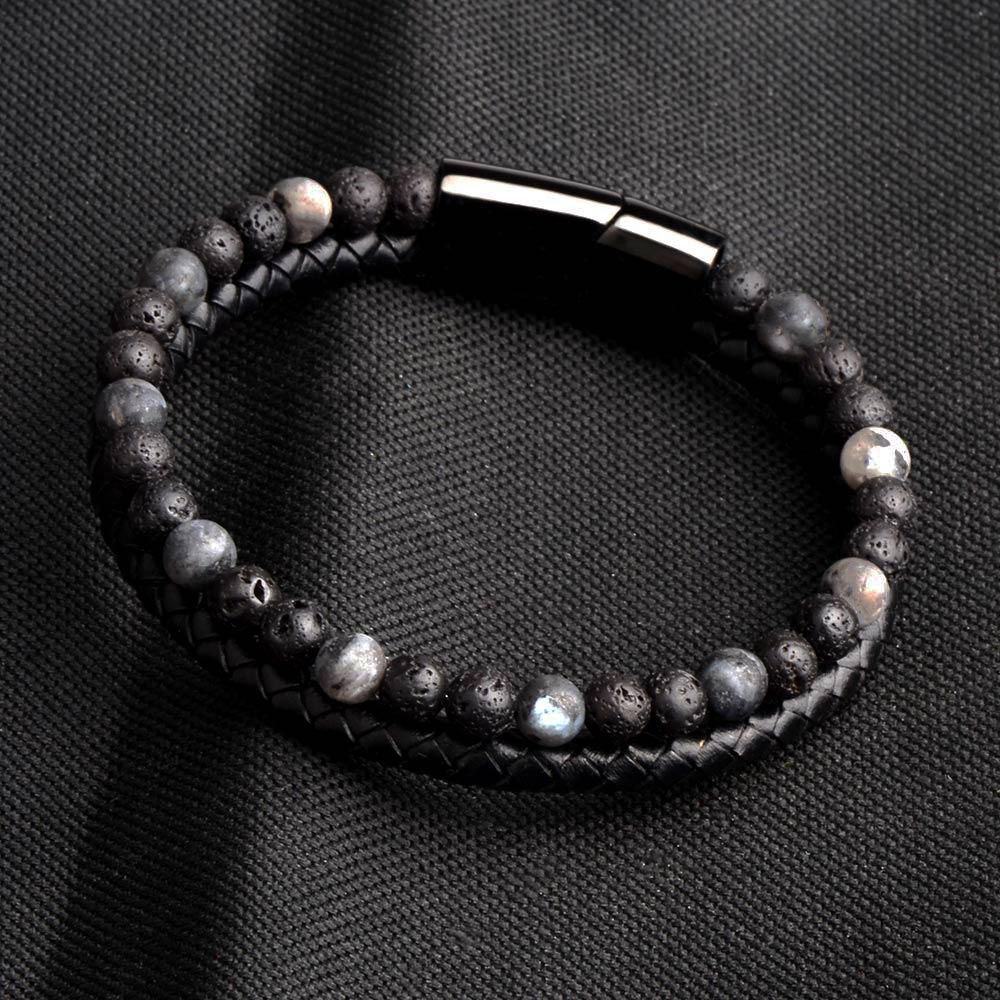 Genuine Leather Beads Bracelet