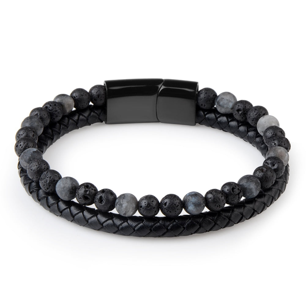 Genuine Leather Beads Bracelet