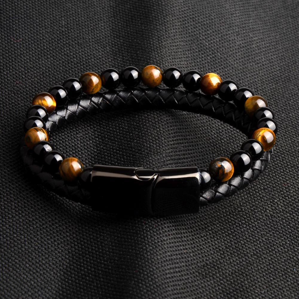 Genuine Leather Beads Bracelet