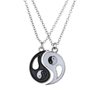 2Pc Yin & Yang Pendant Necklace