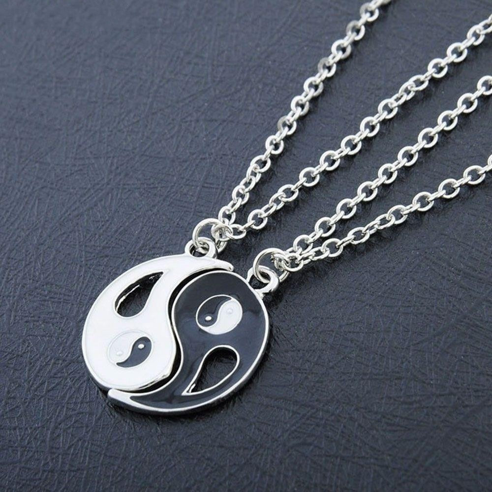 2Pc Yin & Yang Pendant Necklace