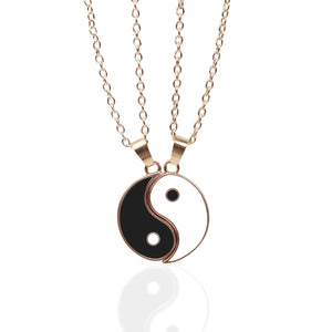 2Pc Yin & Yang Pendant Necklace