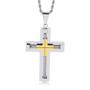 Wire Cross Pendant Necklace