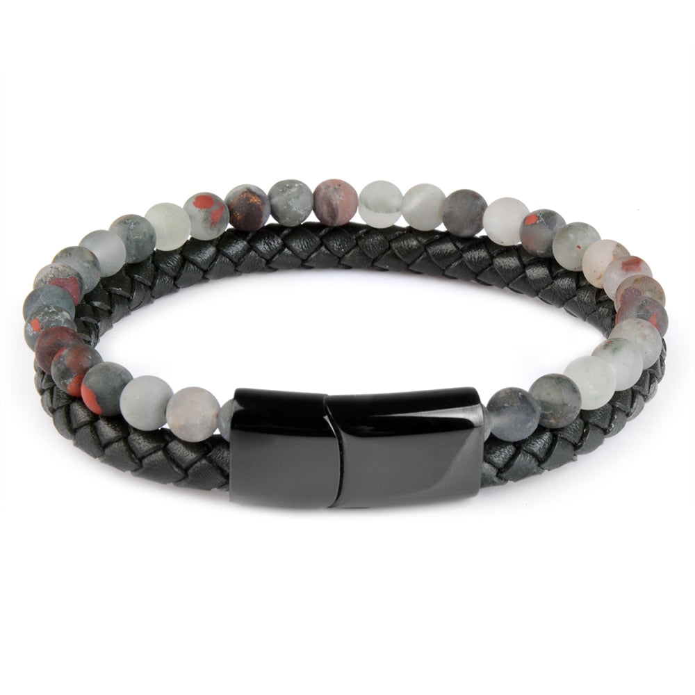 Genuine Leather Beads Bracelet