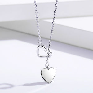 Sterling Silver Twin Heart Necklace