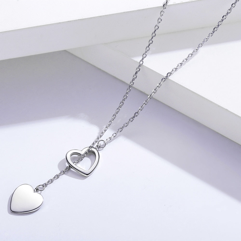 Sterling Silver Twin Heart Necklace