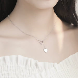 Sterling Silver Twin Heart Necklace