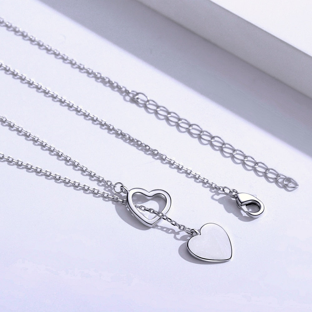 Sterling Silver Twin Heart Necklace