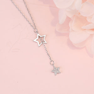 Sterling Silver Twin Star Necklace